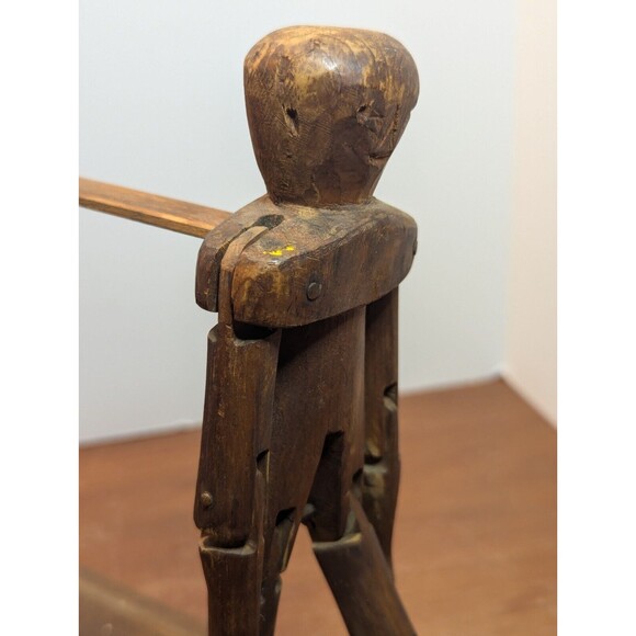 Early Antique Dancing Dan Wood Carved Folk Art Southern Pine - Picture 6 of 9